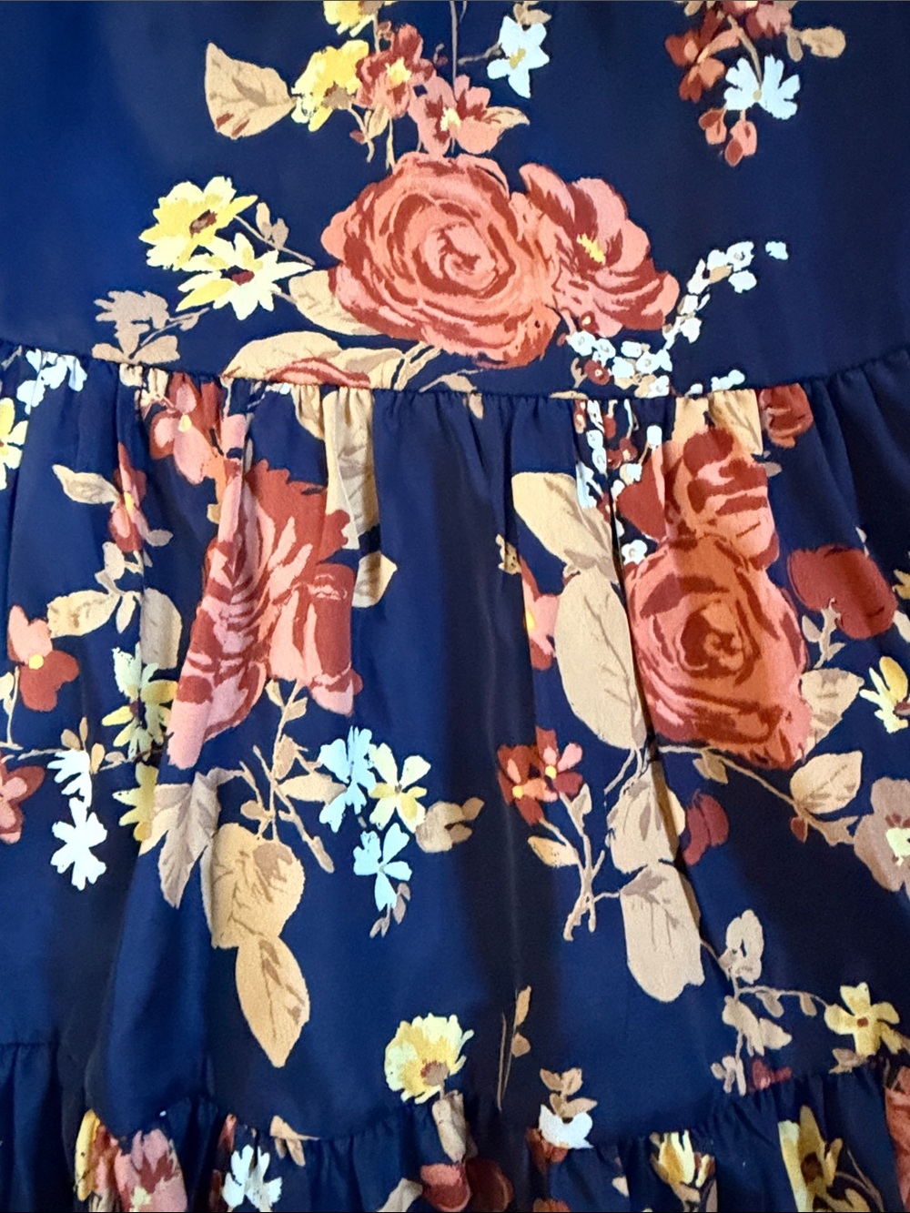 Girls' Navy Floral Tiered Dress - Brand:Janie and Jack - Picture 2 of 5